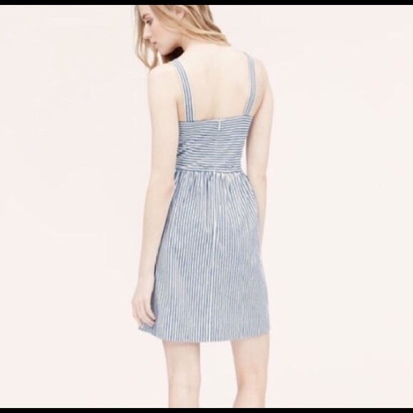 LOFT Striped Flare Dress - Picture 8 of 8